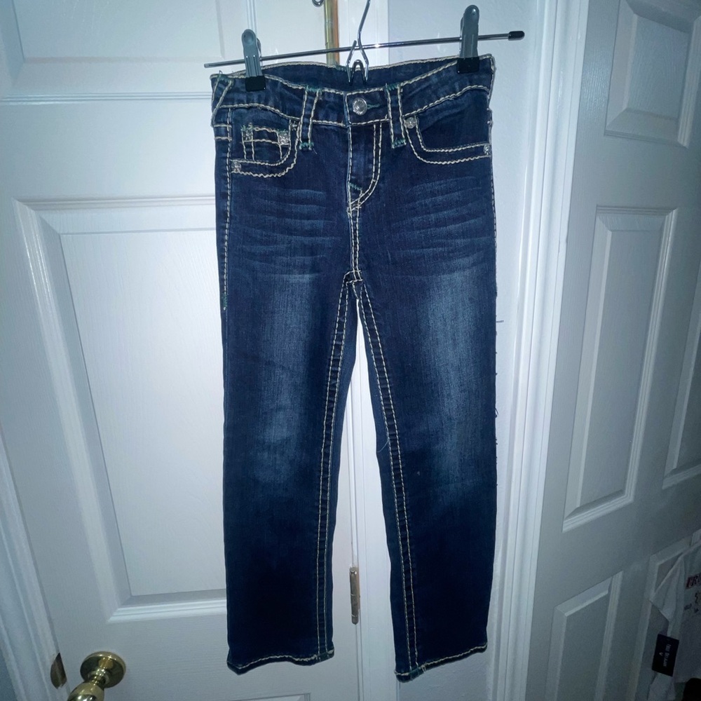 True Religion Kids Navy Jeans with Contrast Stitching